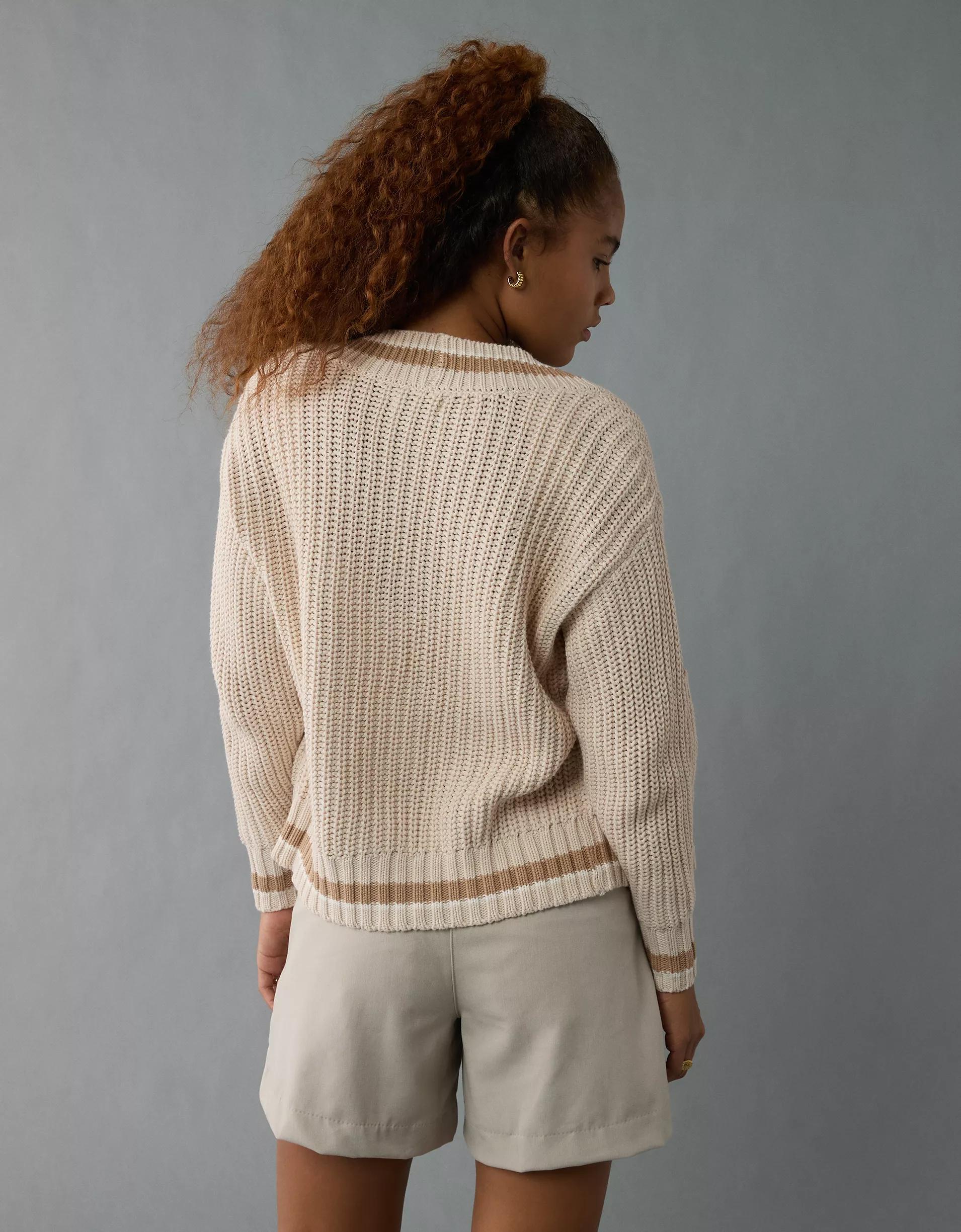 AE Tipped Button-Up Cardigan Product Image