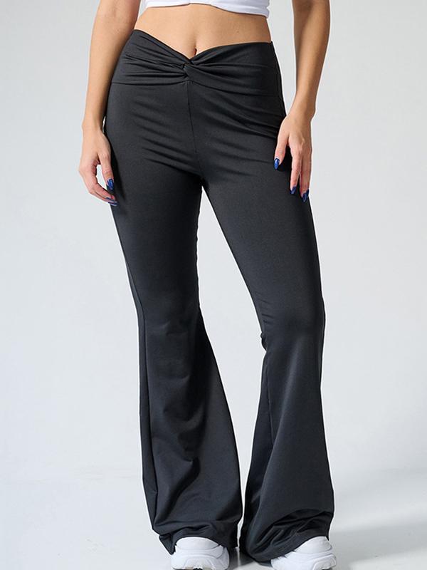 Twist Front High Rise Flare Leg Pants Product Image