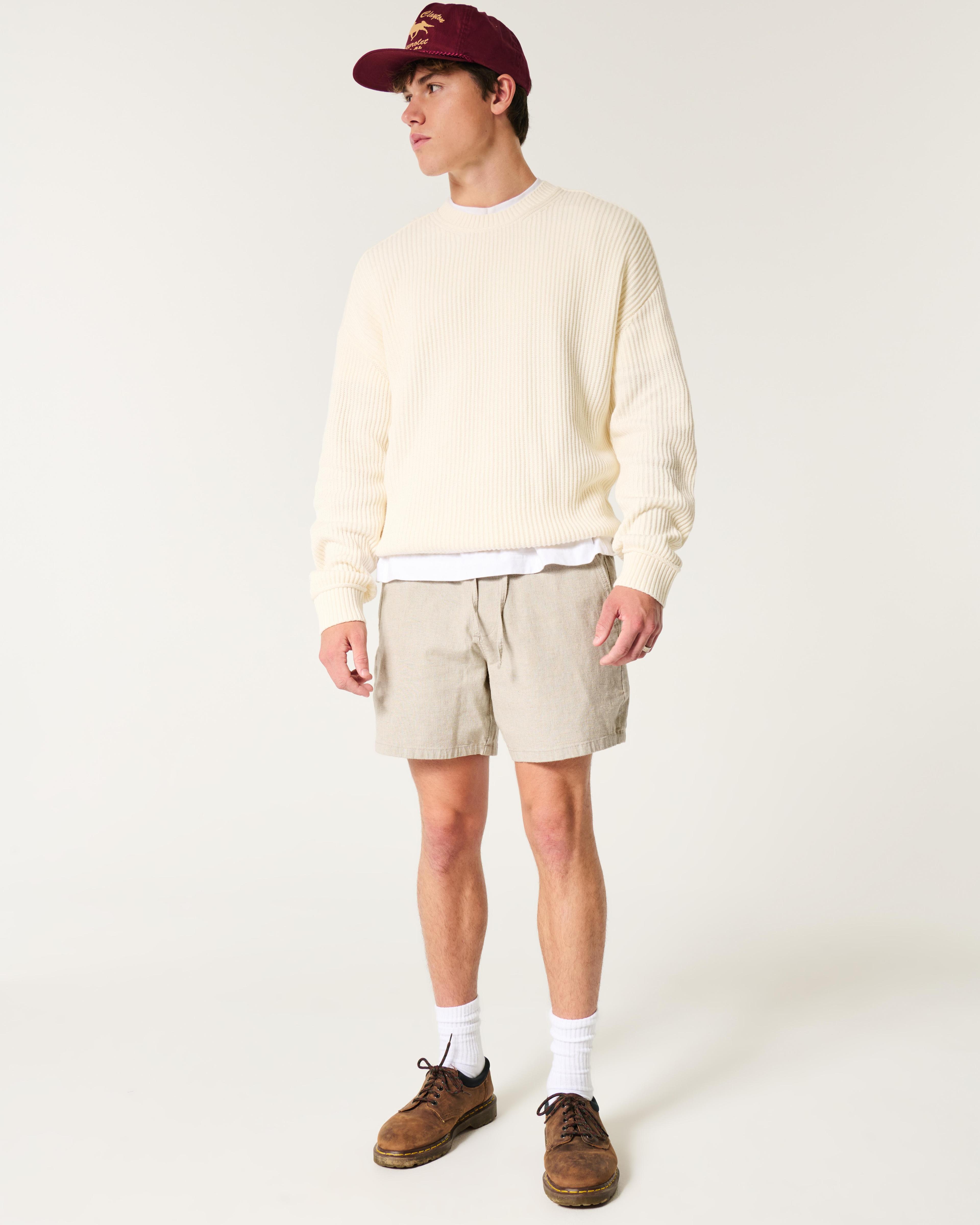 Linen-Blend Pull-On Shorts 7” Product Image