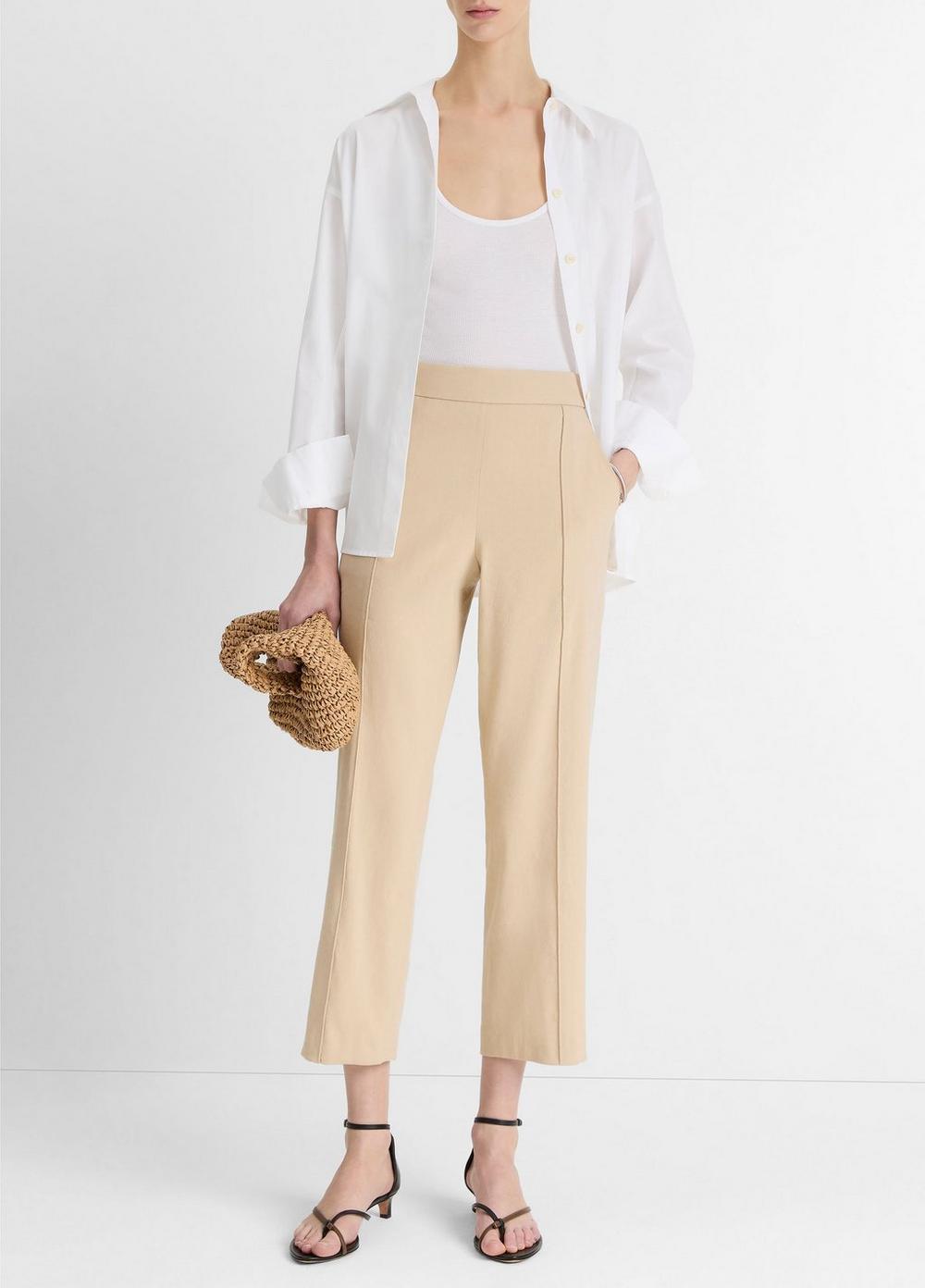 Linen-Blend Tapered Pull-On Pant Product Image