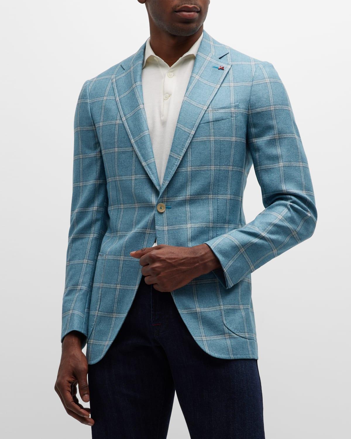 Mens Silk-Cashmere Windowpane Sport Coat Product Image