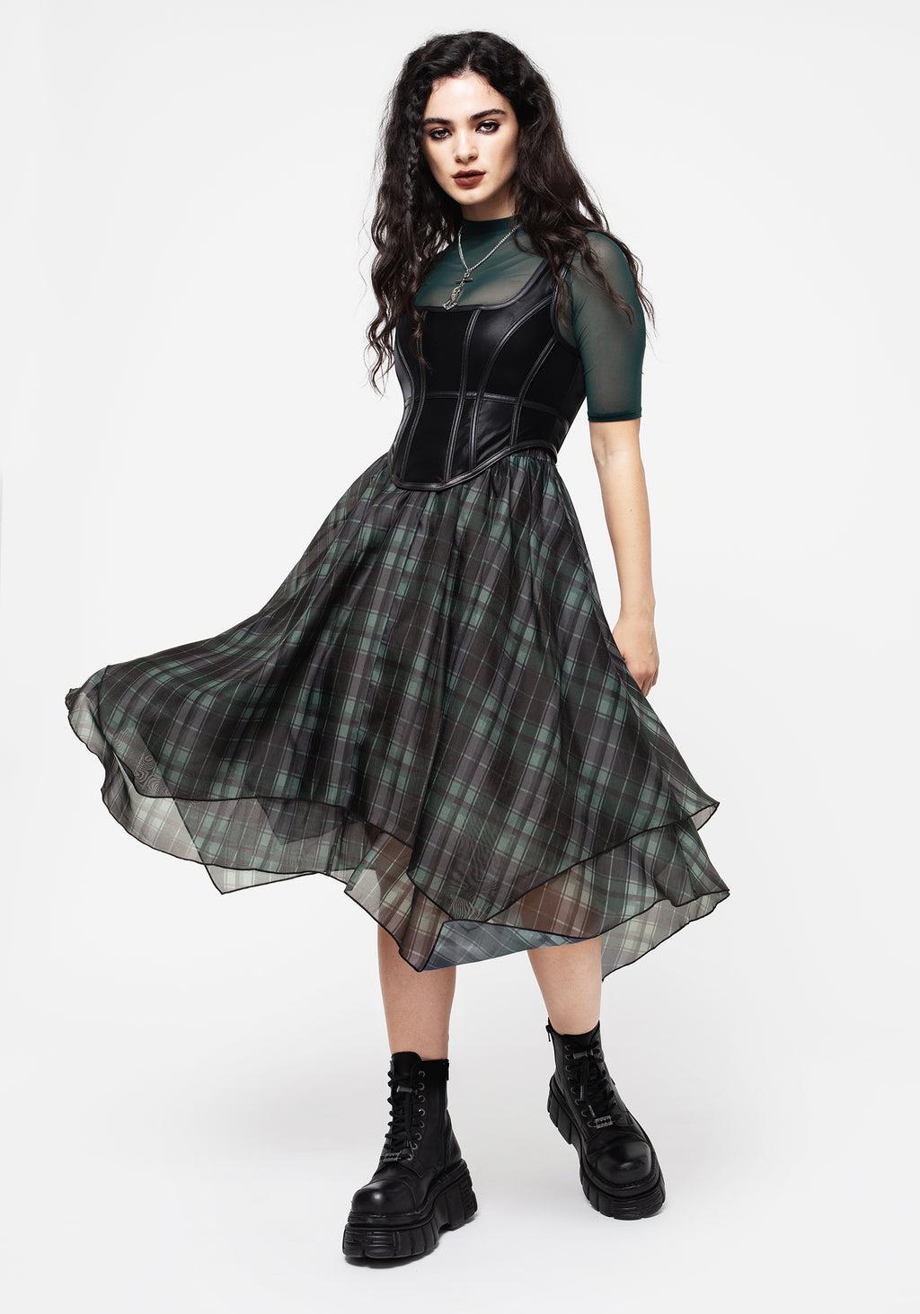 Checkmate Layered Organza Handkerchief Hem Skirt Product Image