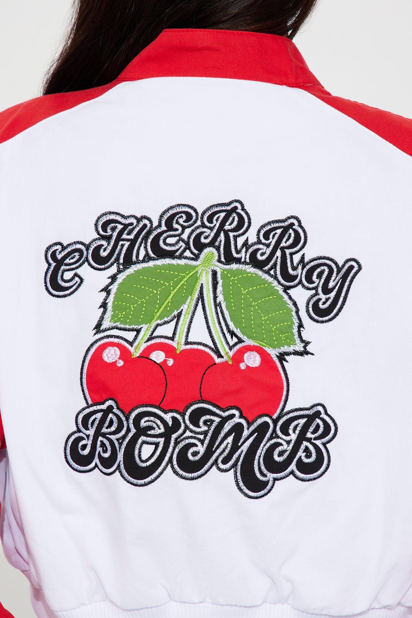 Cherry Bomb Bomber Jacket - Red/combo Female Product Image