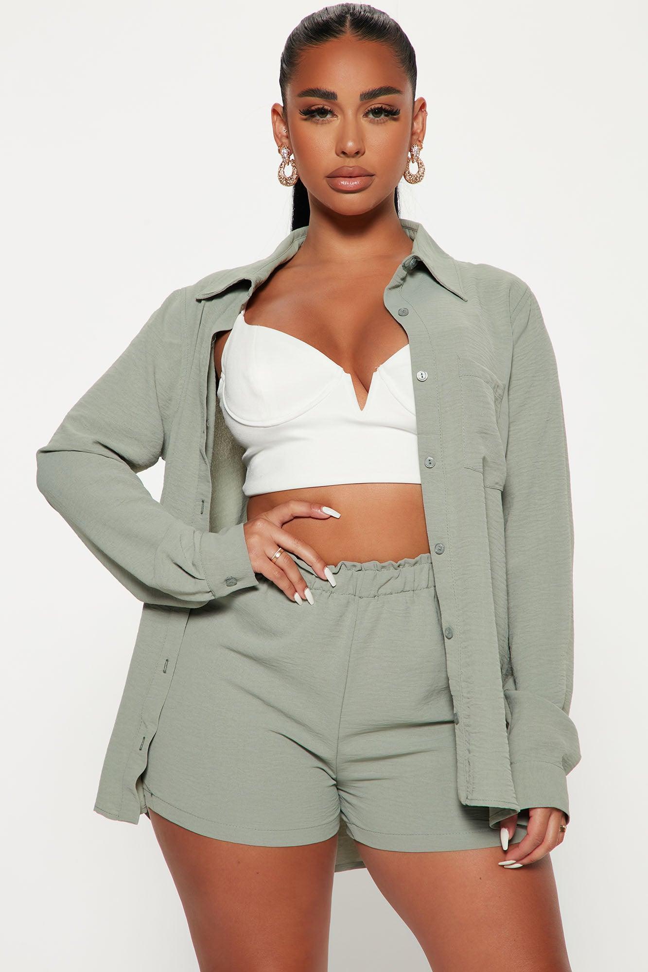 Casual Brunch Short Set - Sage Product Image