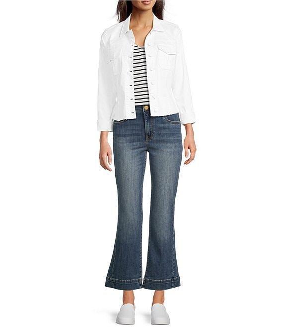 KUT from the Kloth Stretch Denim Point Collar Long Sleeve Jacket Product Image