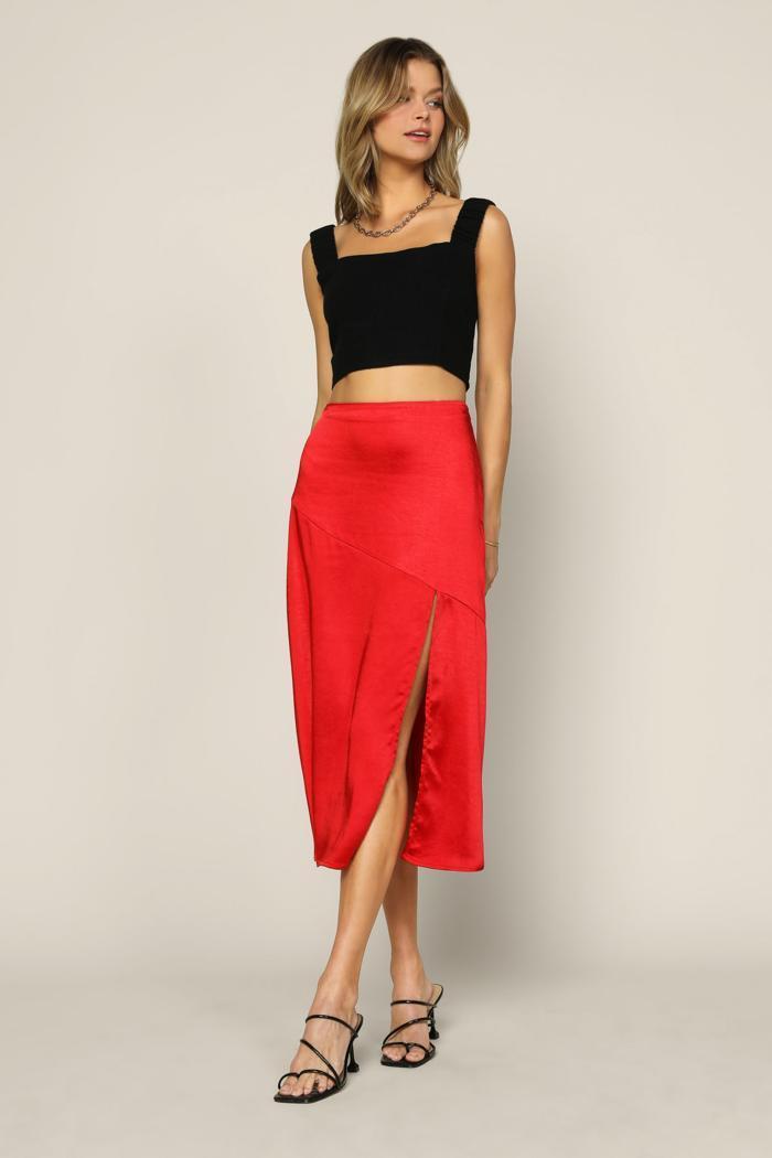 Button Down Midi Skirt Product Image