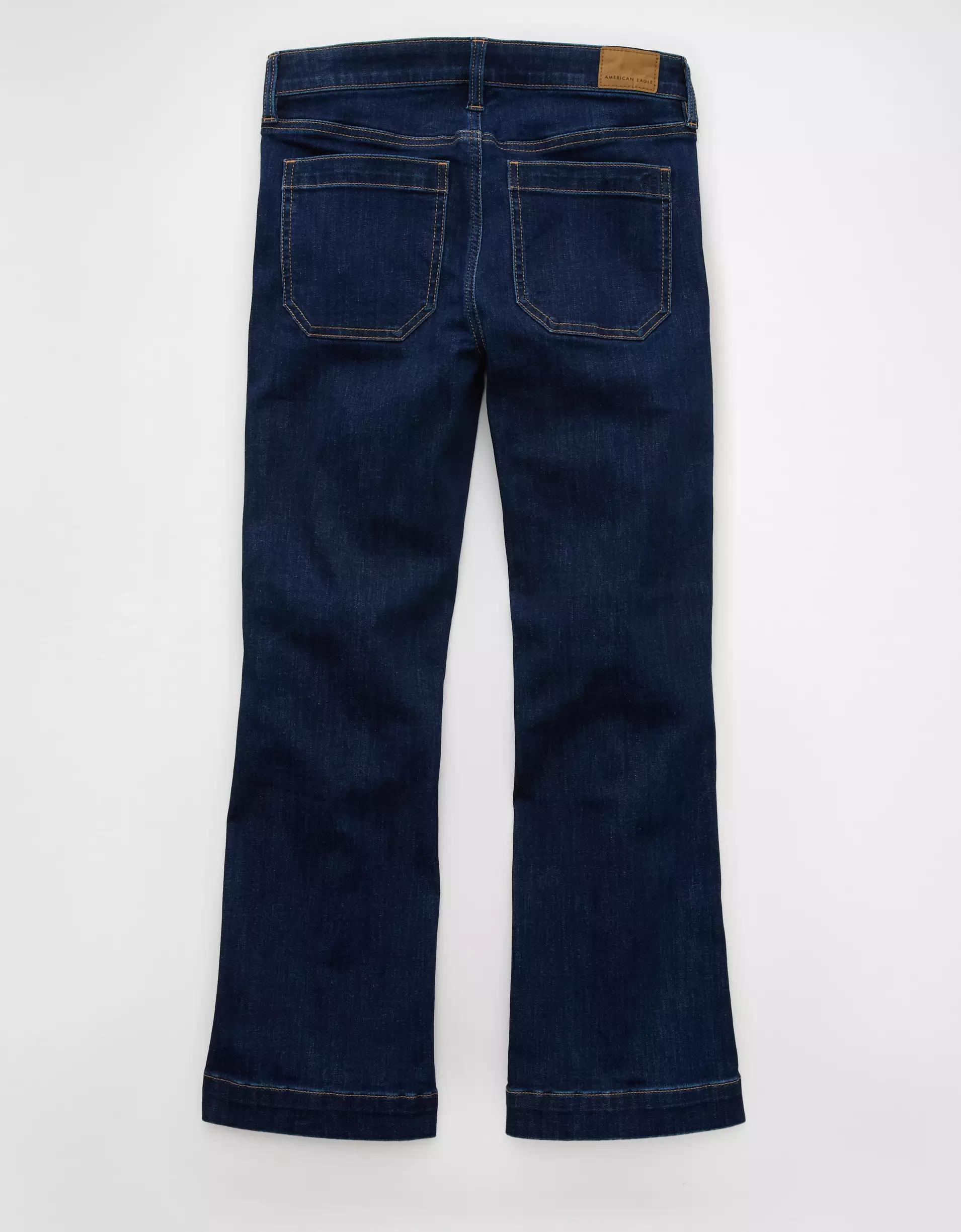 AE Next Level High-Waisted Kick Bootcut Crop Jean Product Image