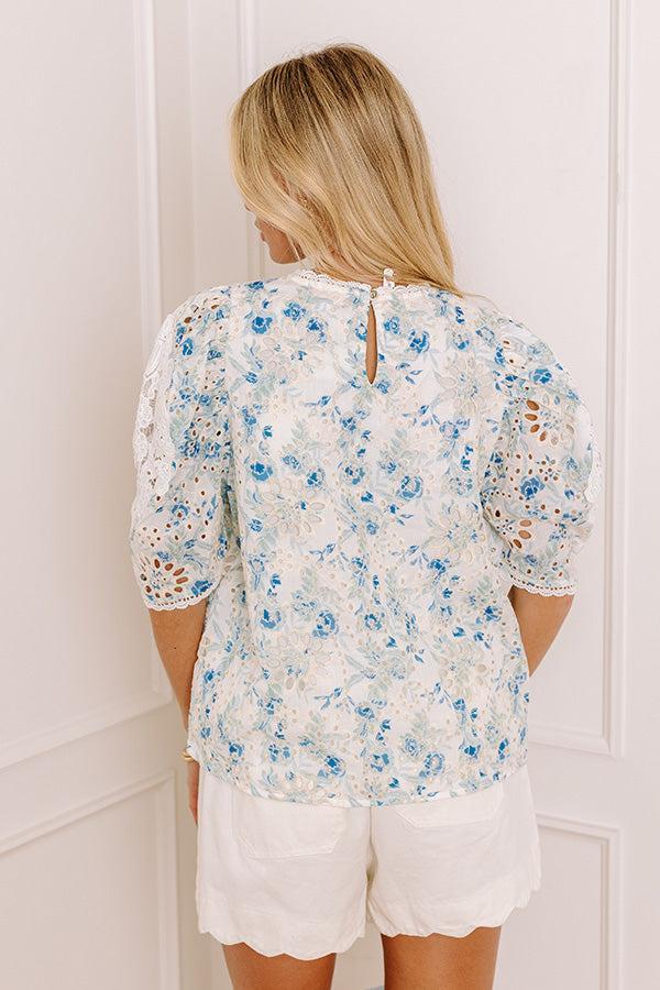 Darling Glance Floral Eyelet Top Product Image