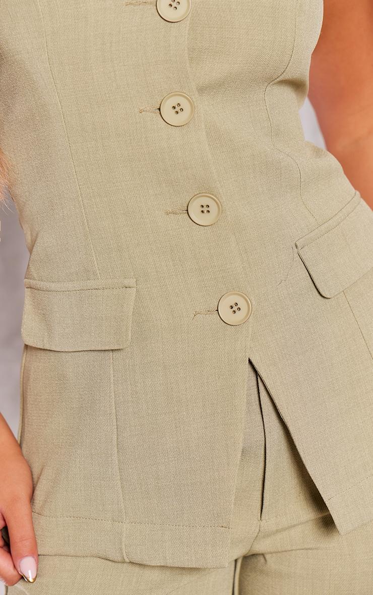 Premium Sage Tailored Woven Top Product Image