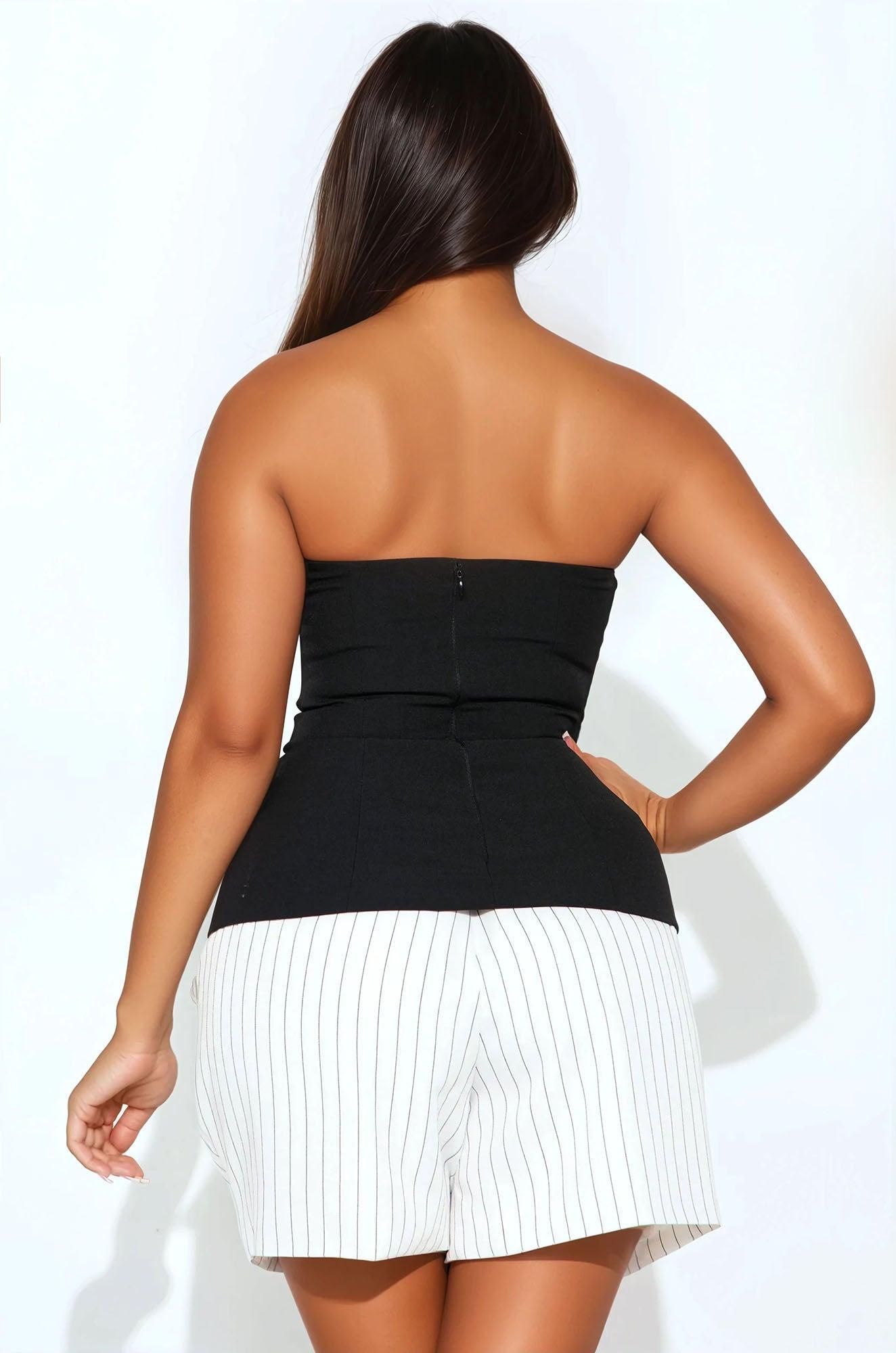 No Small Talk Strapless Top - Black Product Image