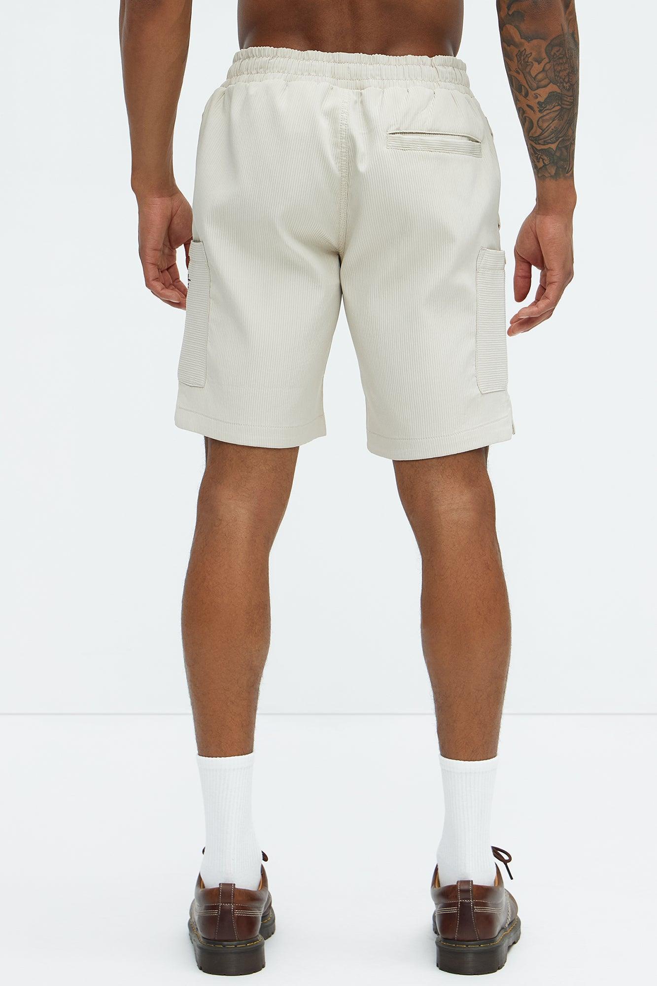 Saint Embroidered Relaxed Shorts - Off White Product Image
