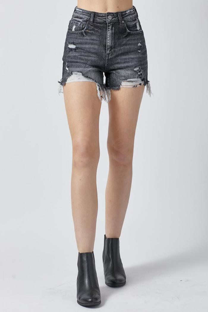 HIGH RISE DISTRESSED SHORTS Product Image