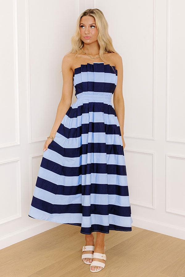 Come Sail Away With Me Stripe Midi Dress Product Image