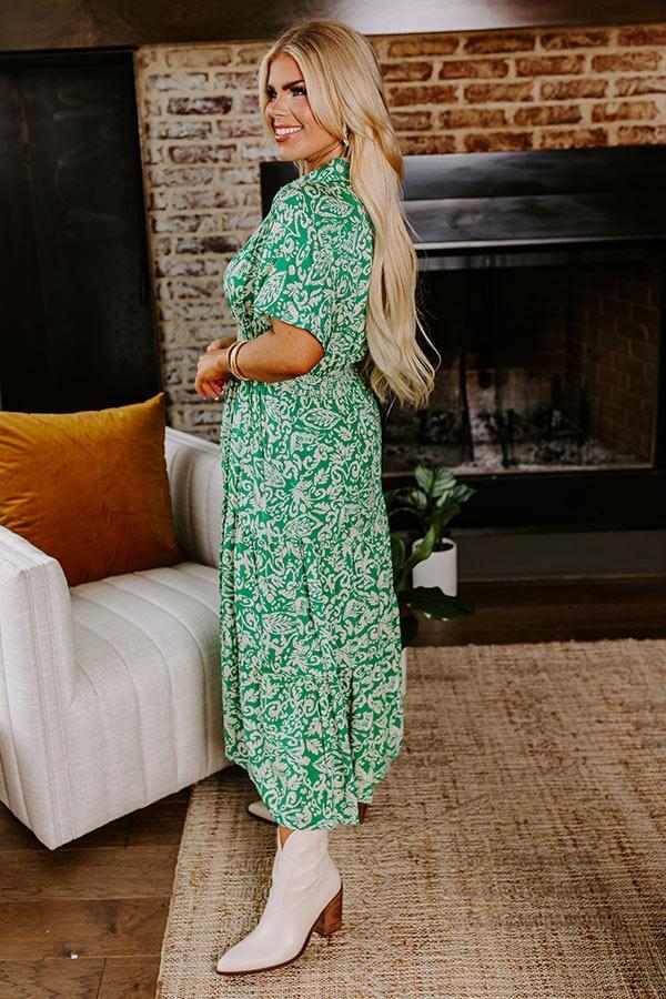 Resort Getaway Floral Midi in Green Curves Product Image