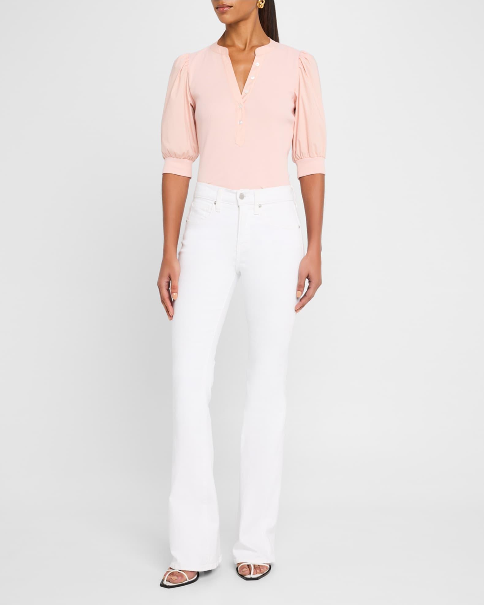 Coralee Puff Sleeve Button-Front Top Product Image