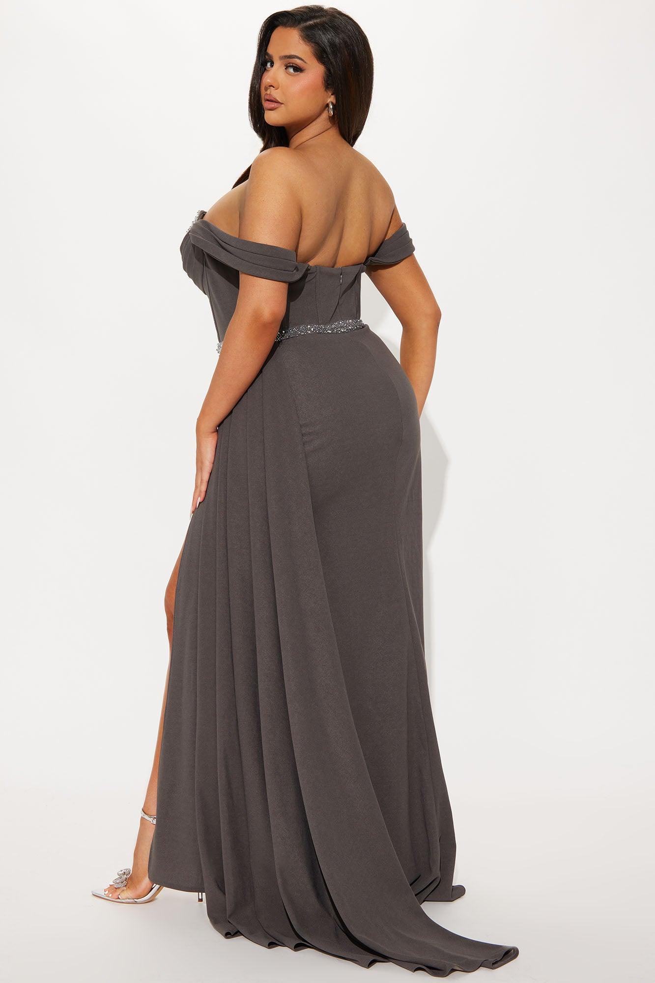 Elsa Embellished Gown - Charcoal Product Image