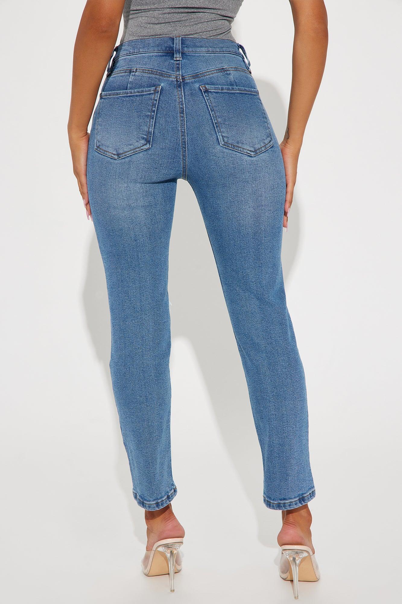 Noemi Stretch Straight Leg Jeans - Light Wash Product Image