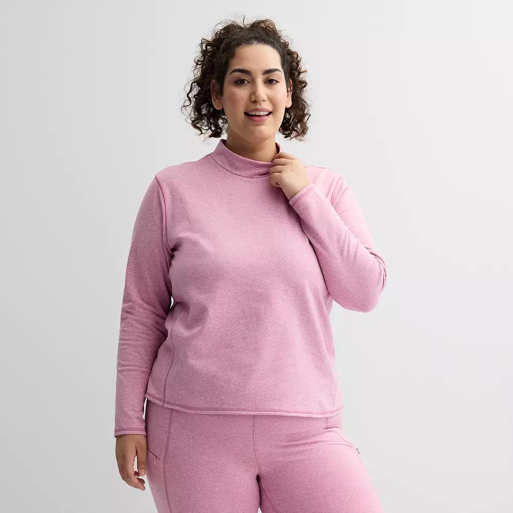 Plus Size Tek Gear® Warm Gear Mockneck Top, Women's, Size: 1XL, Mineral Black Product Image