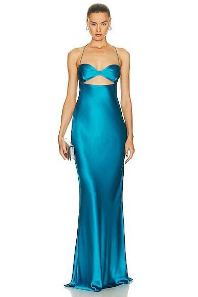 The Sei Balconette Bias Gown in Blue Product Image