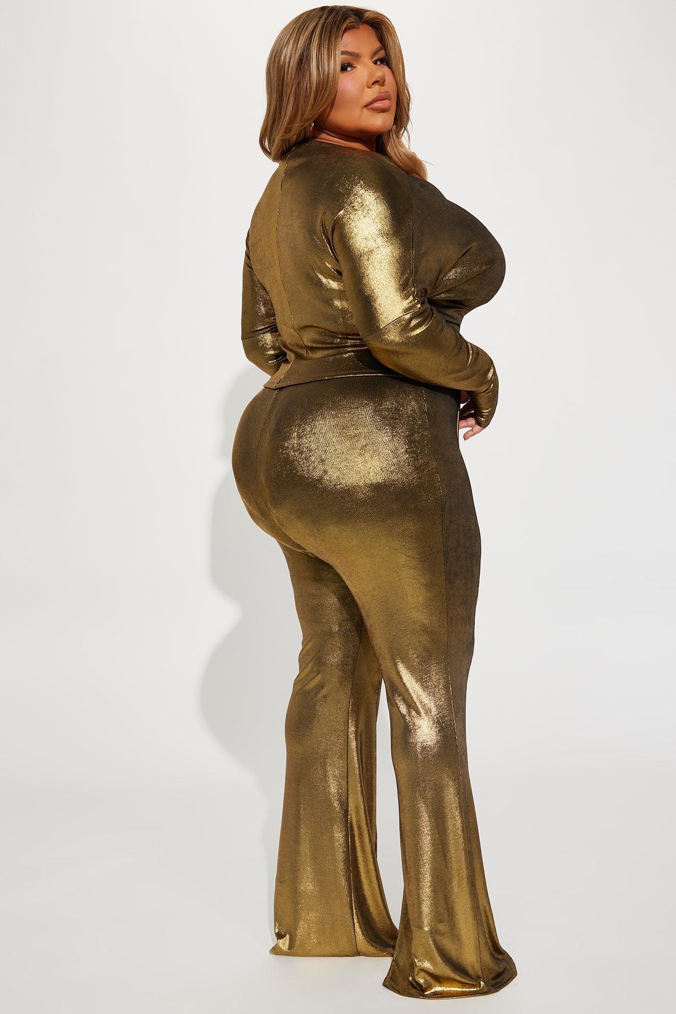 Tahlia Metallic Pant Set - Gold Product Image