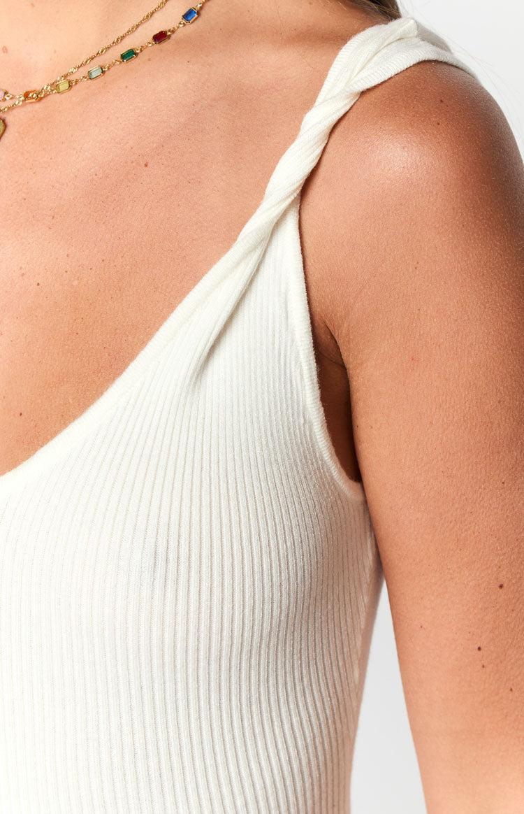 Marlene White Knit Maxi Dress Product Image