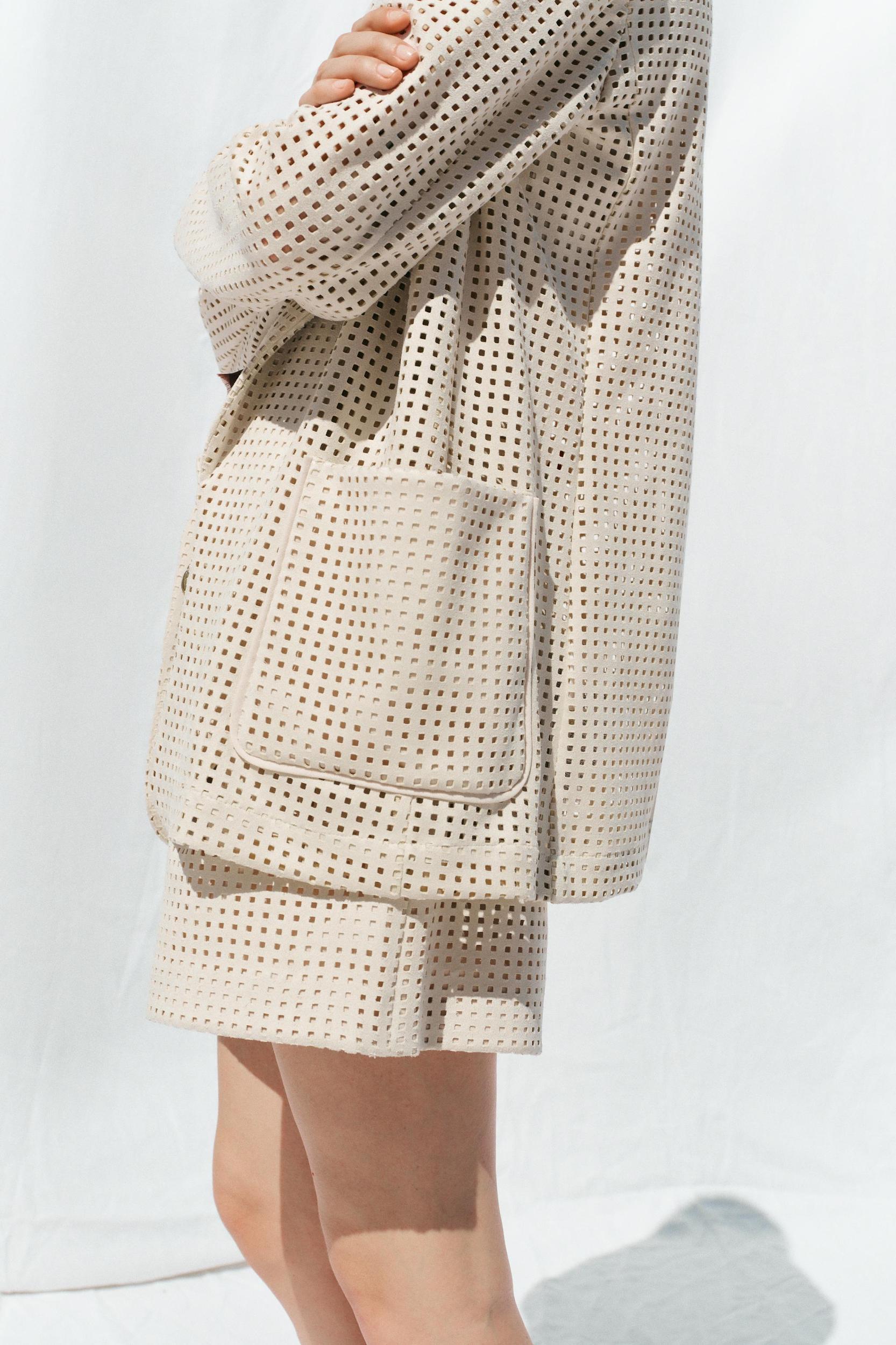 FAUX SUEDE CUTOUT BLAZER Product Image