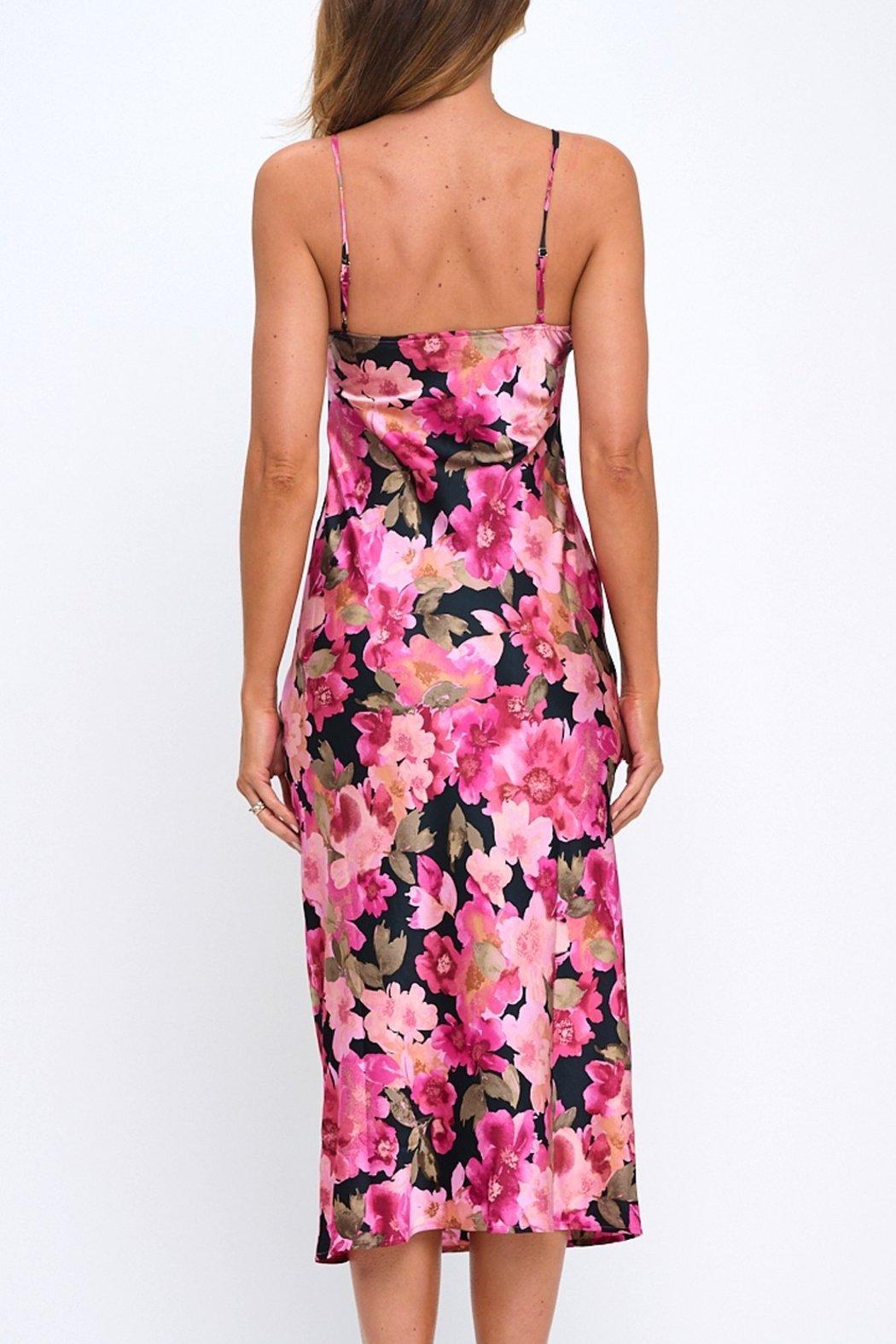 Floral Cowl Neck Midi Dress Product Image