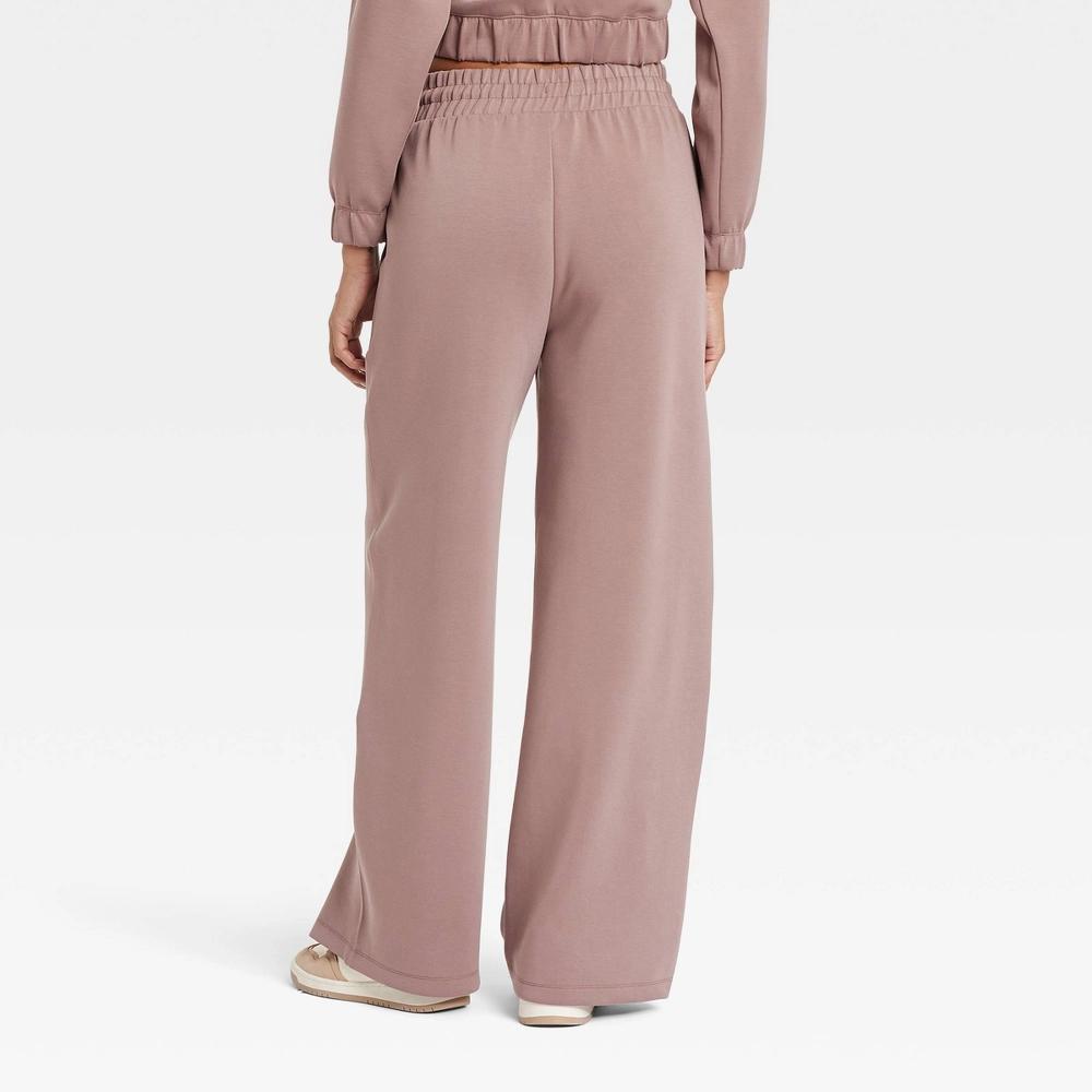 Women's Airy Sleek High-Rise Wide Leg Sweatpants - All In Motion™ Light Brown M Product Image