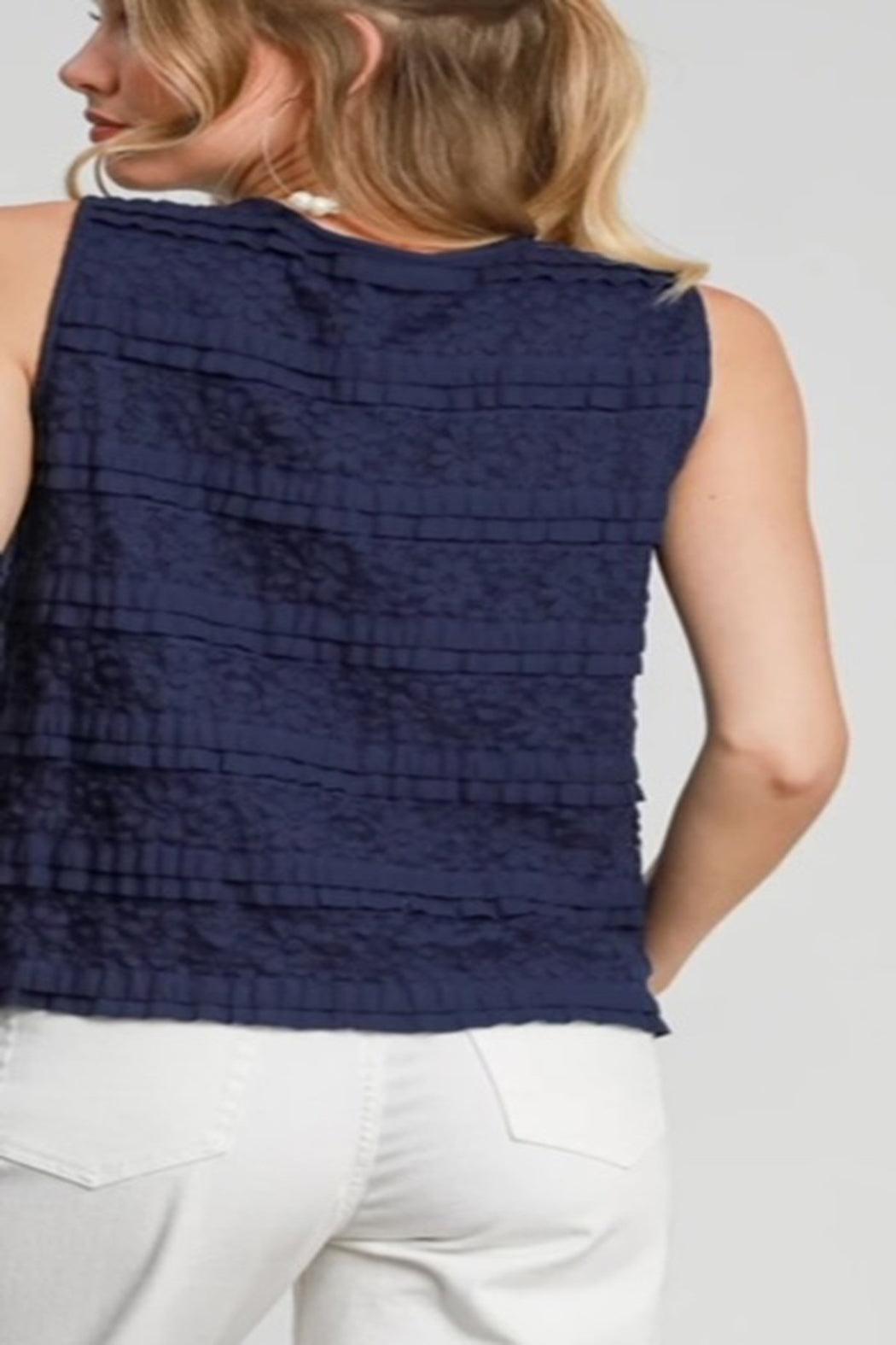 Navy Textured Top Product Image