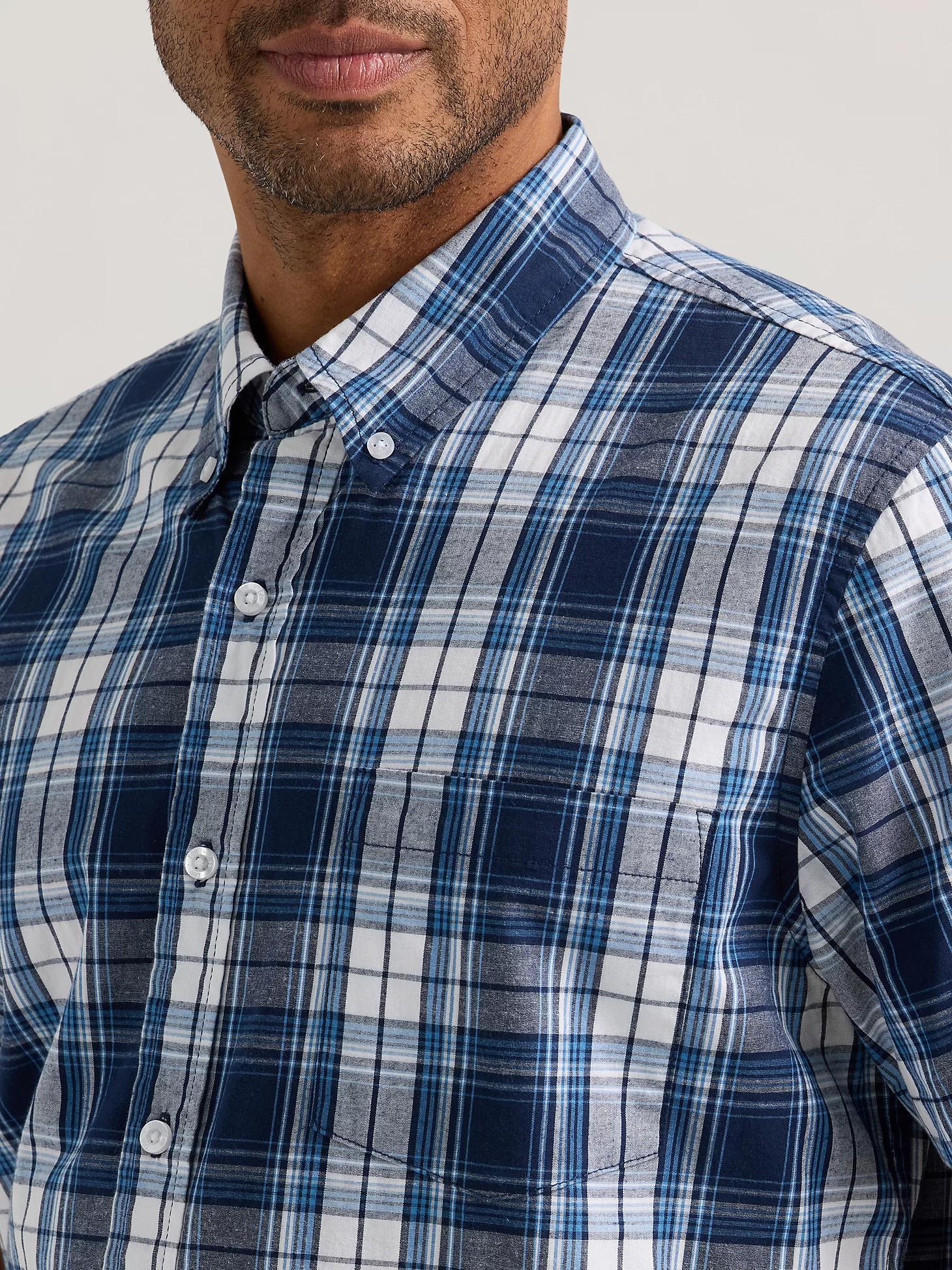 Men's Short Sleeve Madras Plaid Button Down Shirt | Men's Tops & Tees | Lee® Product Image