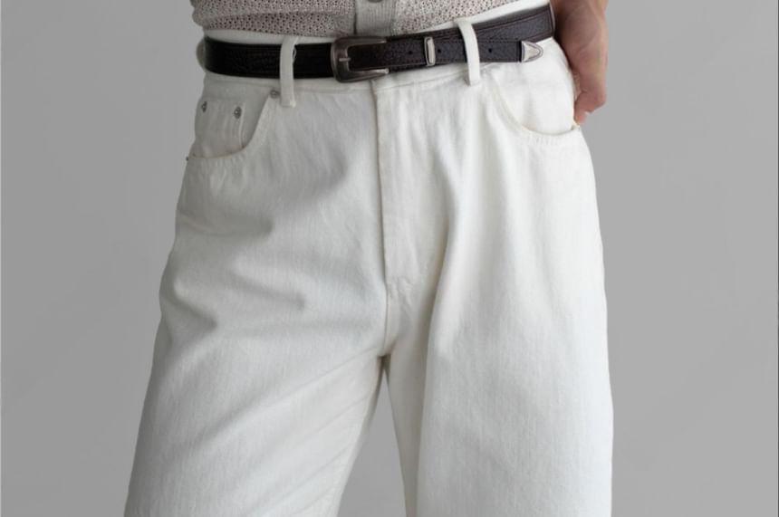 Short-Sleeve Button-Up Knit Top Product Image