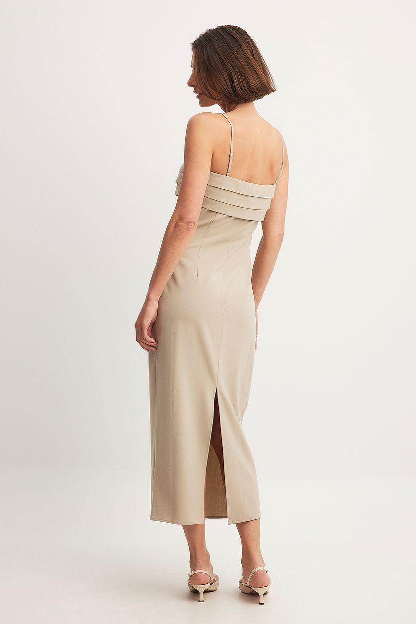 Pleat Deatil Chest Maxi Dress Product Image