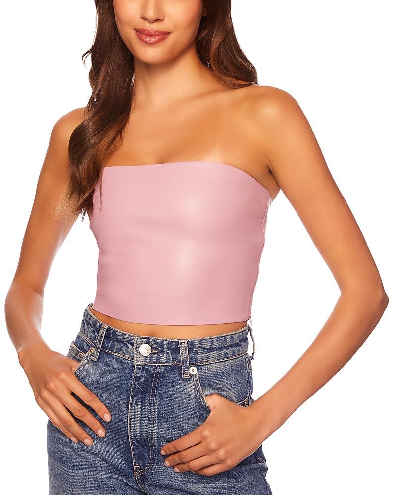 Womens Faux Leather Tube Top Product Image