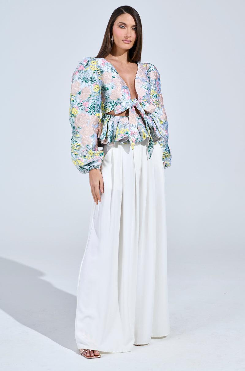 2 WAYS TO SLAY BROCADE LONG SLEEVE TOP Product Image