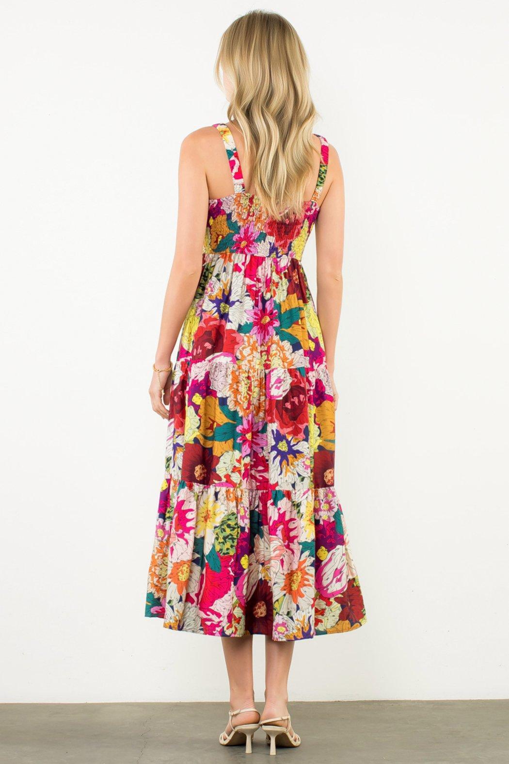 Floral Tiered Midi Dress Product Image