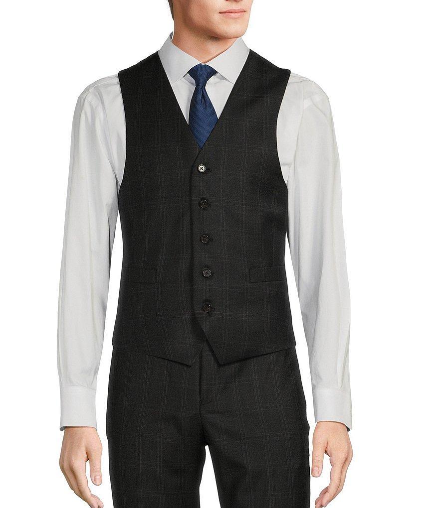 Hickey Freeman Classic Fit Windowpane Pattern Vest Product Image