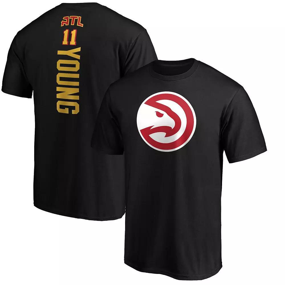 Men's Fanatics Branded Trae Young Black Atlanta Hawks Team Playmaker Name & Number T-Shirt, Size: 2XL Product Image