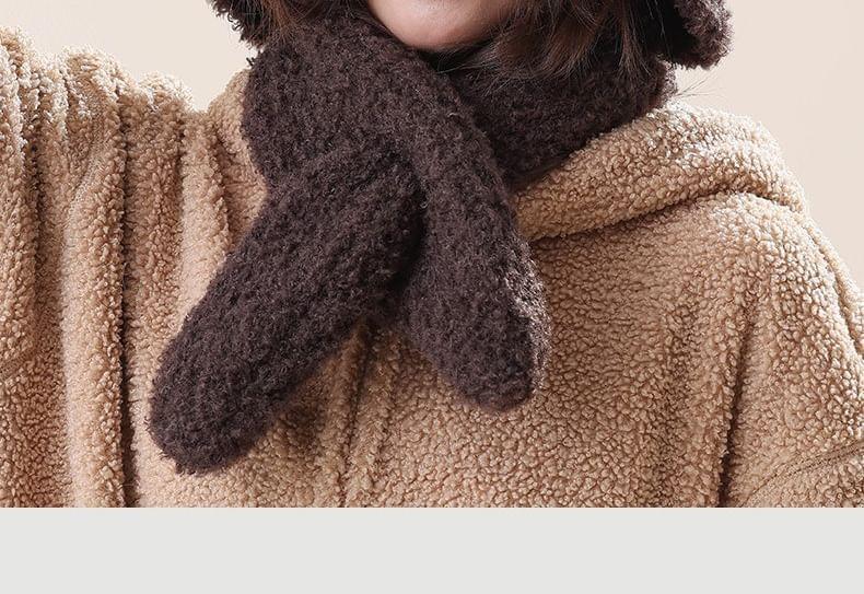 Bear Ear Yarn Hooded Scarf Product Image