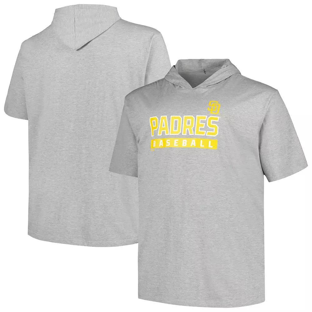 Men's Profile Heather Gray San Diego Padres Short Sleeve Pullover Hoodie,  Product Image