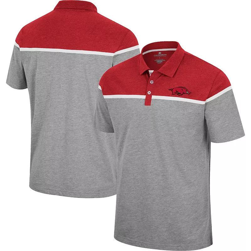 Mens Colosseum Heather Gray Arkansas Razorbacks Chamberlain Polo Product Image