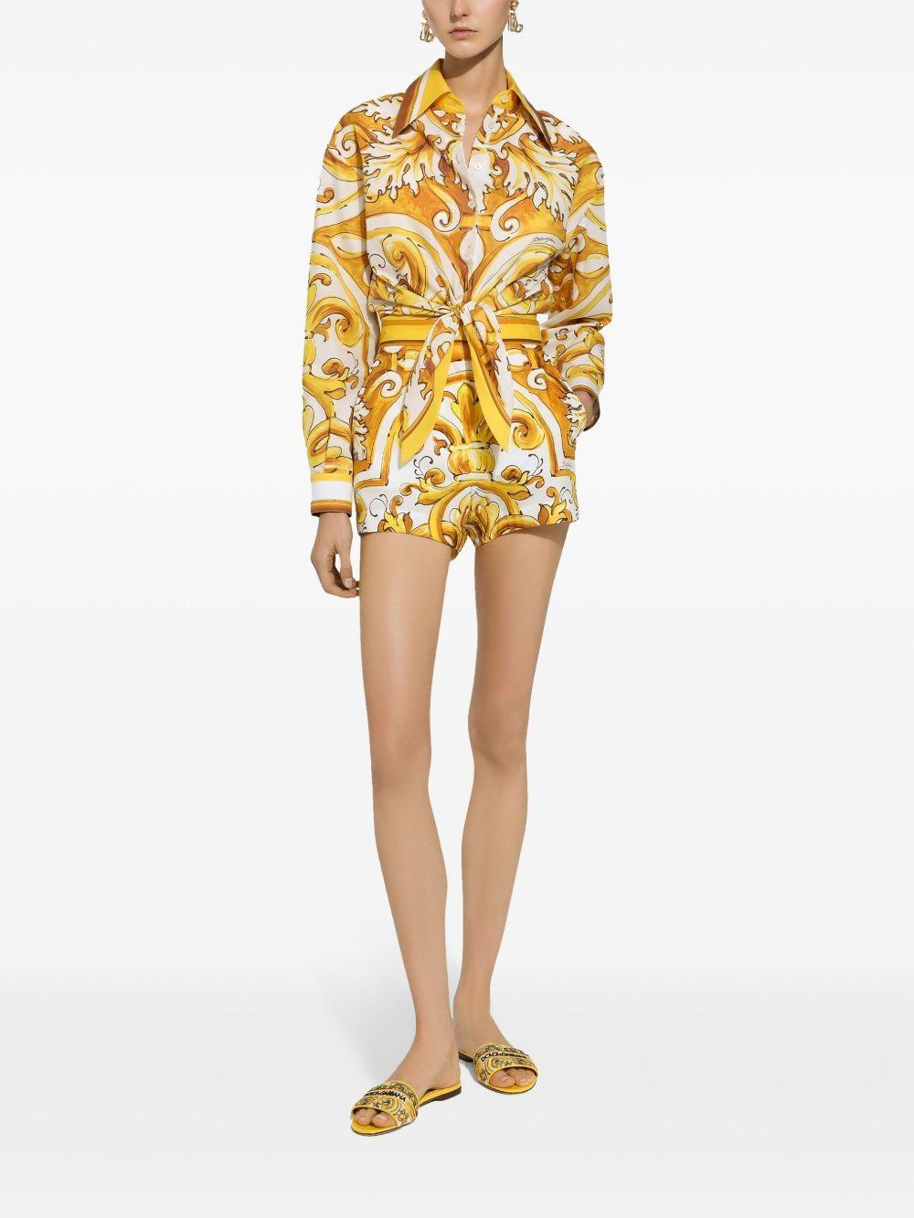 Majolica-print cotton shorts Product Image