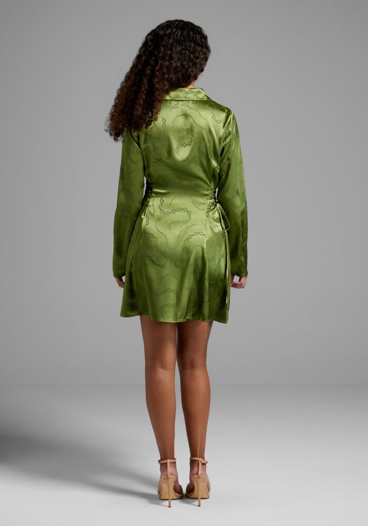 Chained To Fate Satin Mini Dress Product Image