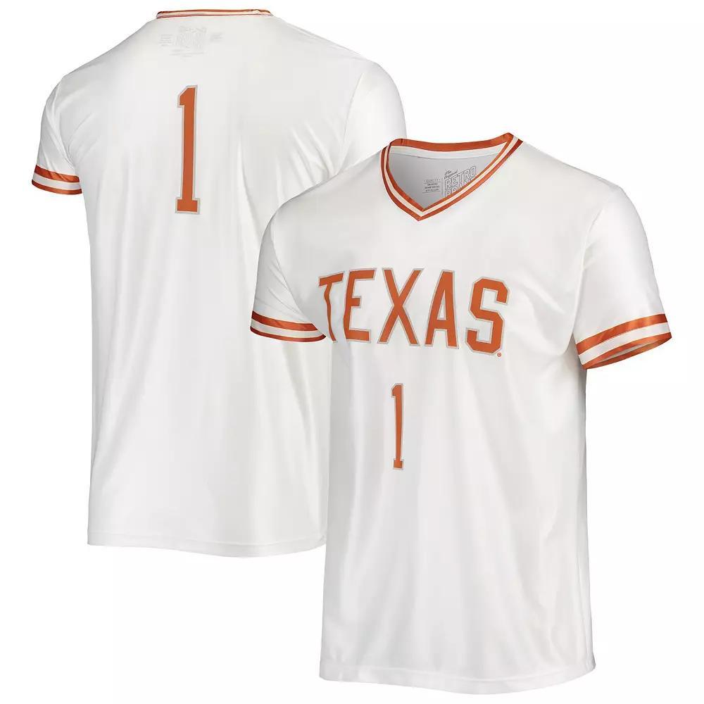 Men's Original Retro Brand White Texas Longhorns Basketball Jersey,  Product Image