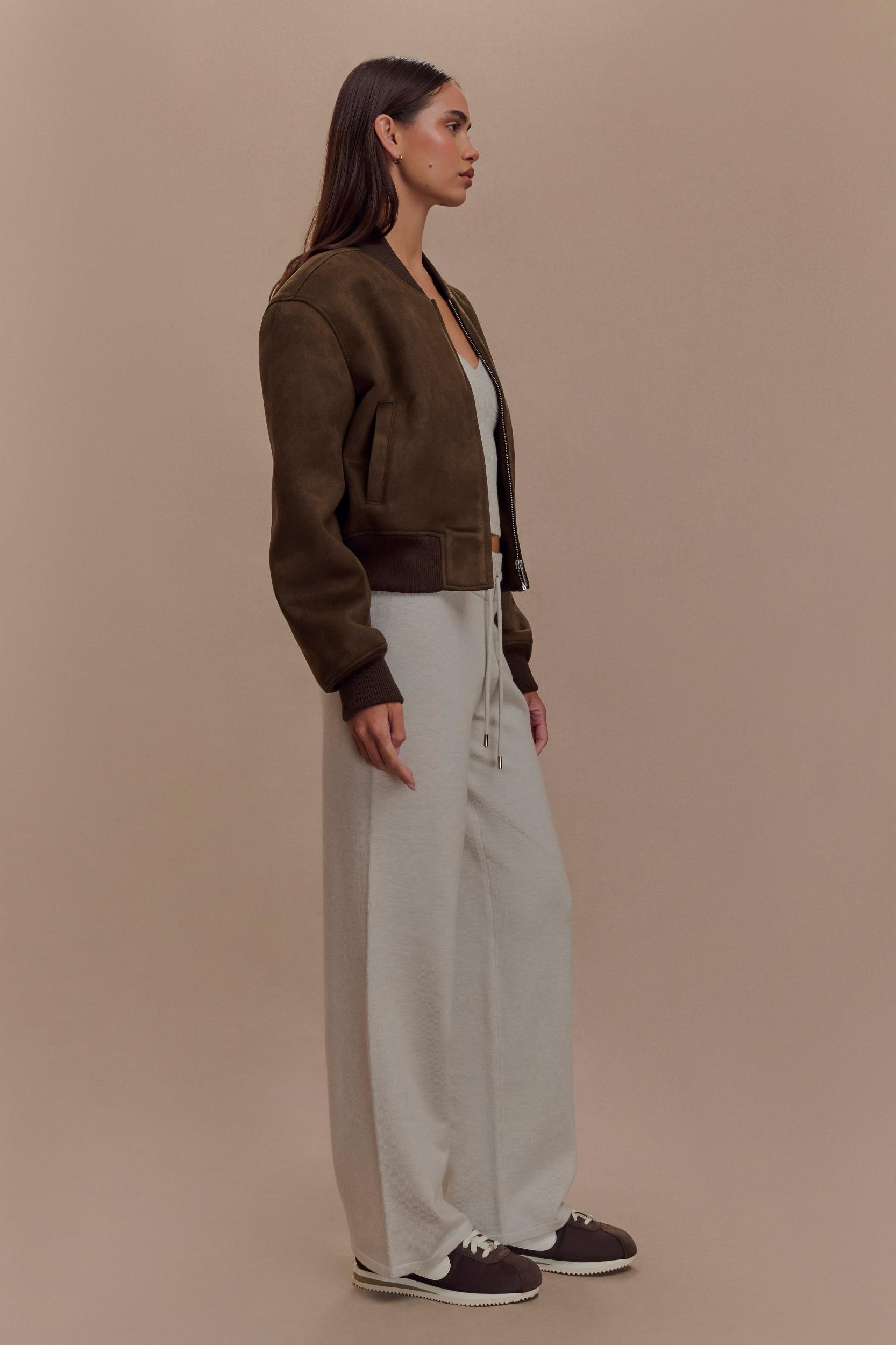 Rudy Suede Bomber Jacket - Chocolate Product Image