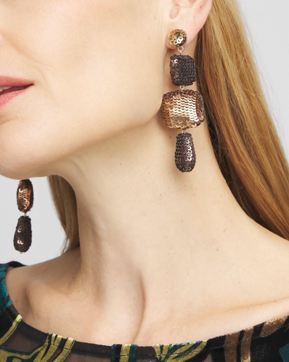 No Droop™ Sequin Drop Earrings Product Image