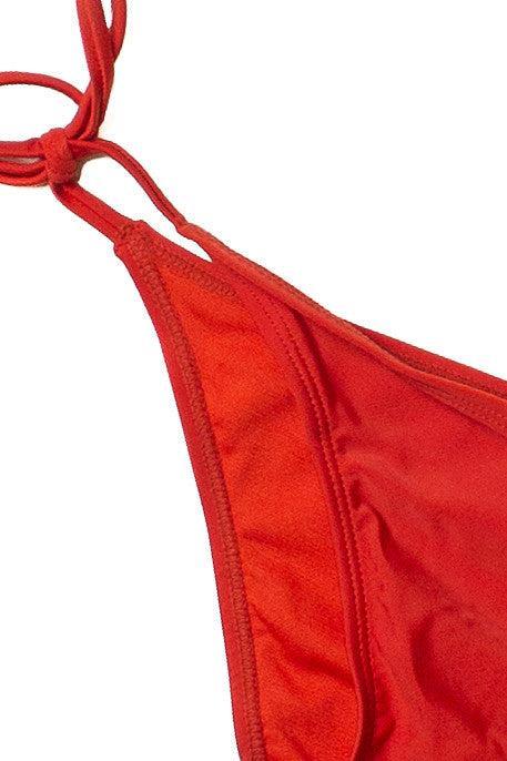 Bright Red Triangle Bikini Bottom Product Image