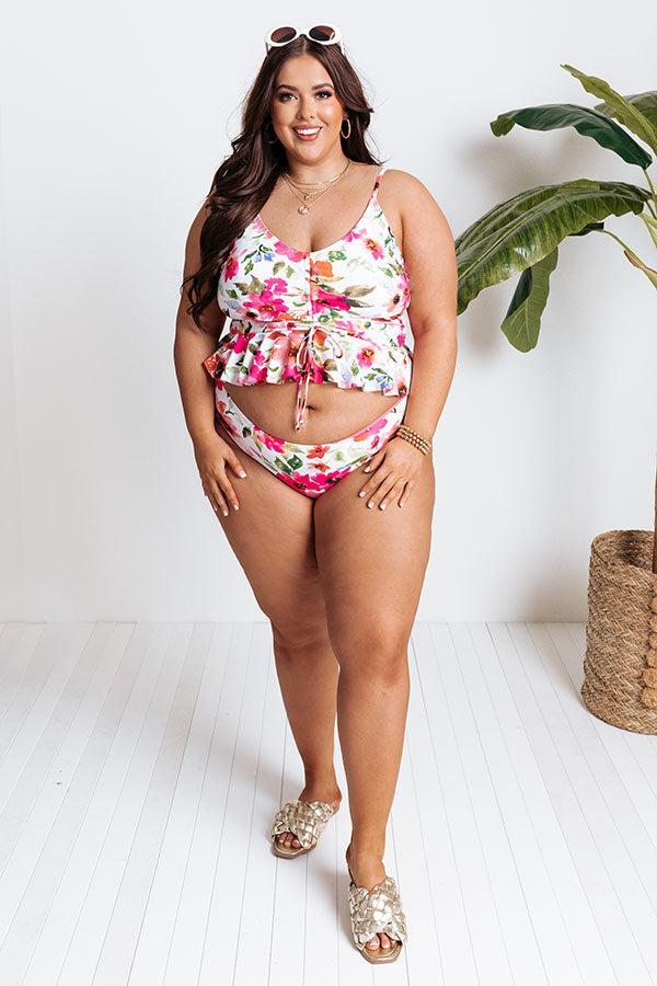 Secret Beach Reversible Bikini Bottoms in Pink Curves Product Image