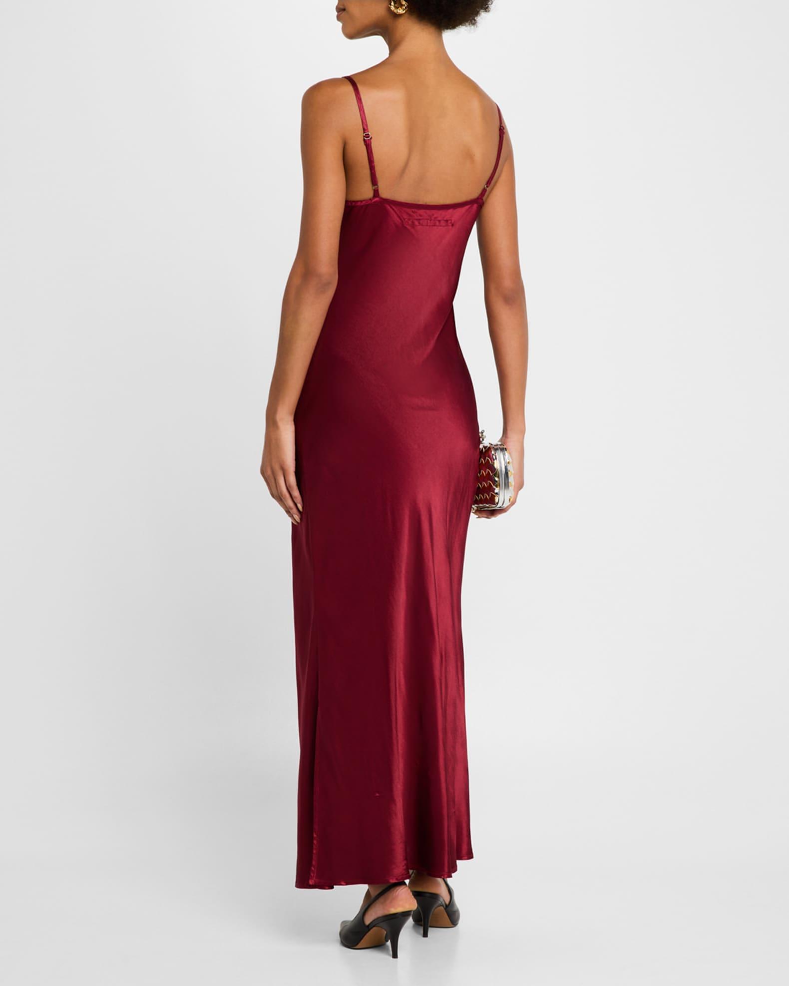 Bias-Cut Satin Slip Dress Product Image