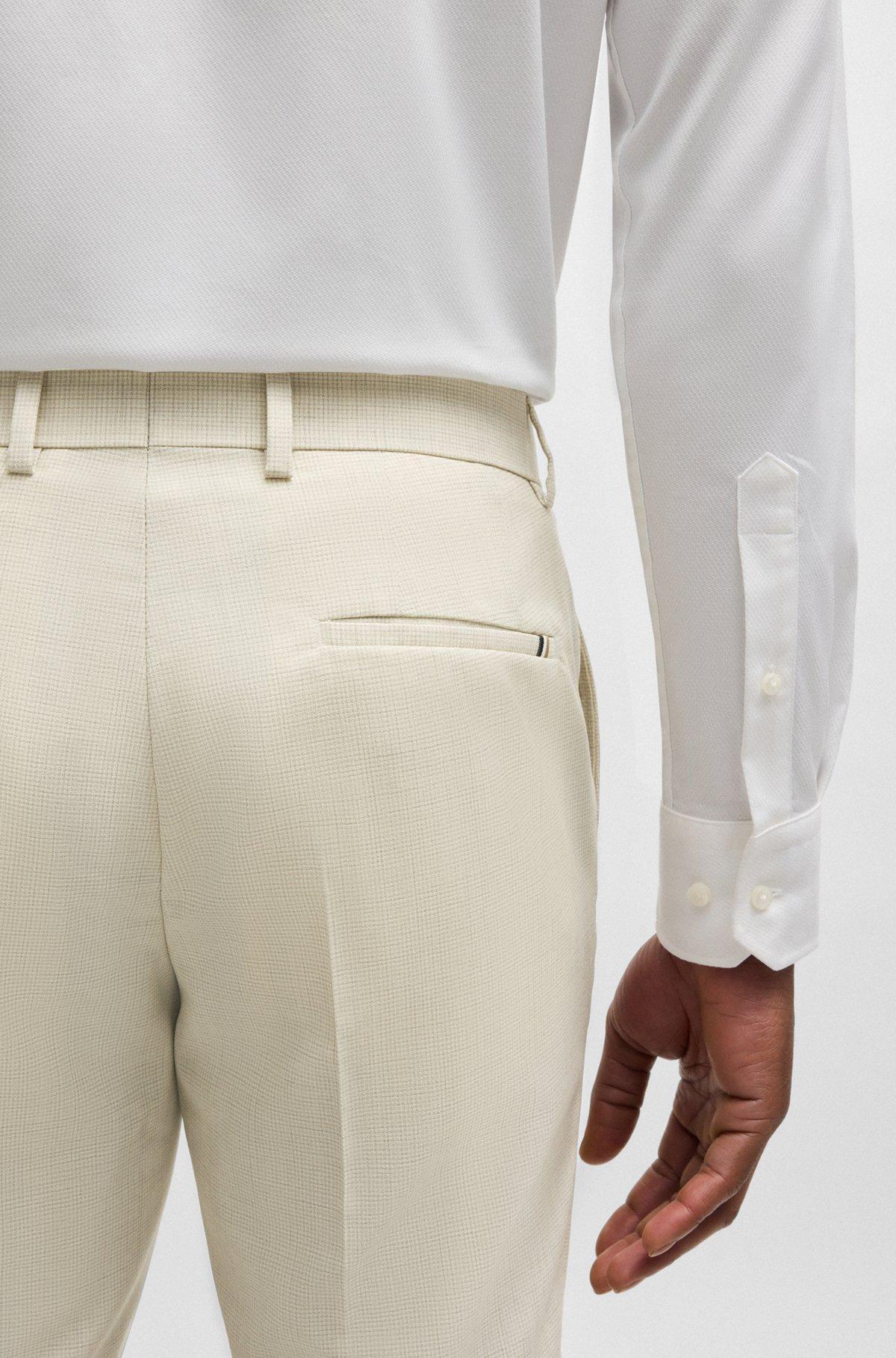 Formal trousers in a patterned virgin-wool blend Product Image
