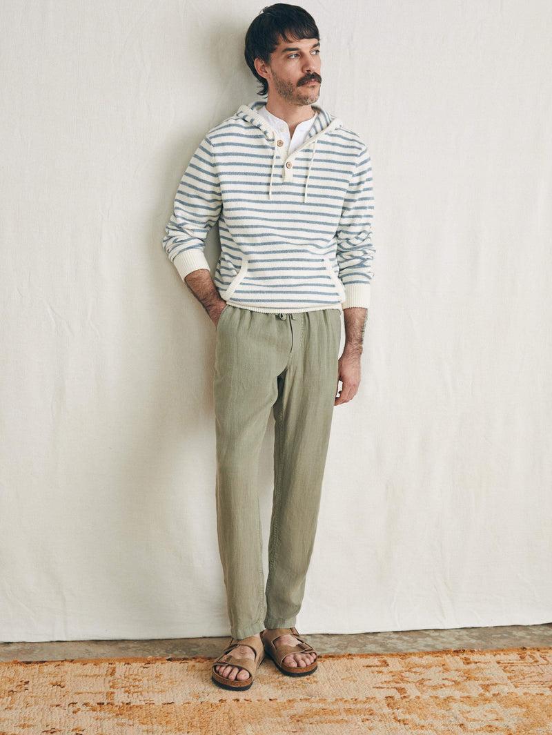 Linen Drawstring Pant - Canyon Olive Product Image